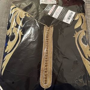 Moroccan Jelaba Black and gold